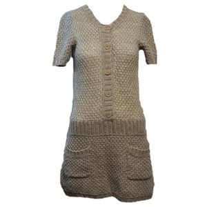 BCBG Max Azria Size XS Heather Camel Sweater Dress